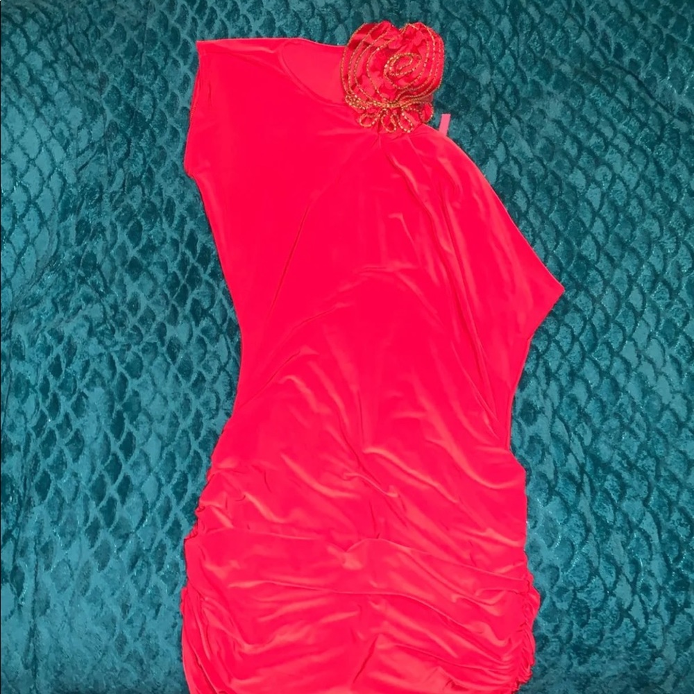 Thin red pencil dress